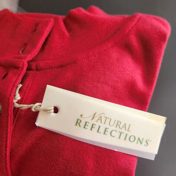 Natural Reflections NWT 1X Red long sleeve cotton blend casual top - Picture 7 of 7